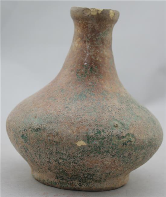 A Gallo-Roman terracotta flagon, c. 1st century A.D., 15cm